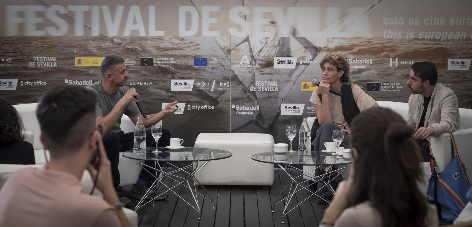 Ali Cherri y Delphine Kreuter, en el Hotel Hesperia.