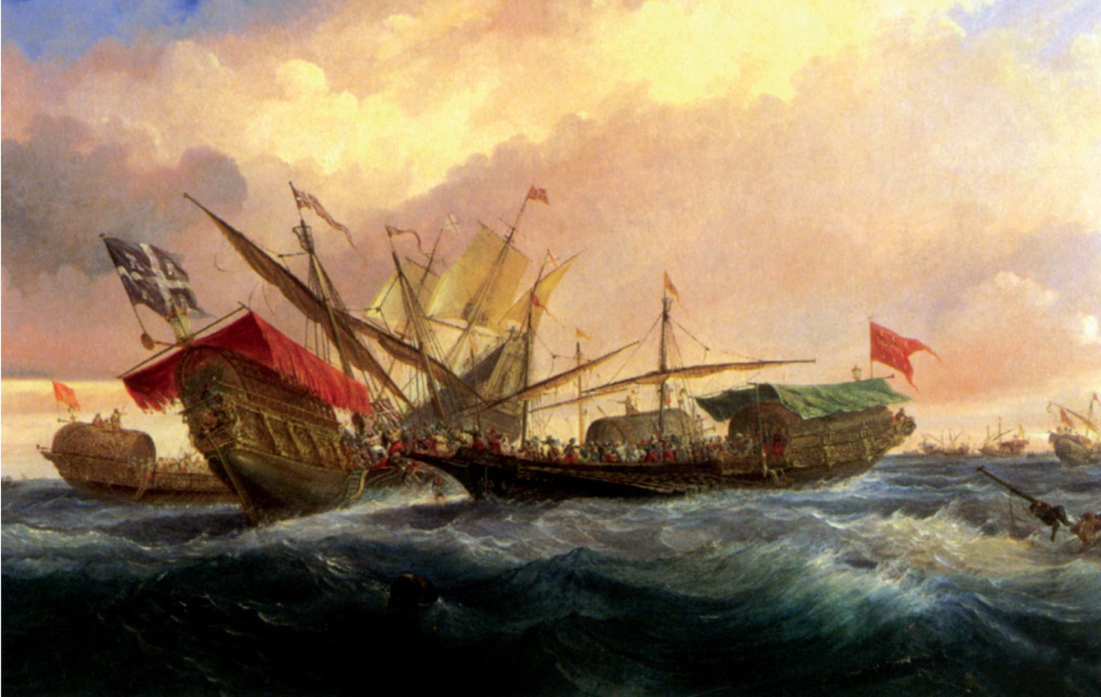 Batalla naval entre las escuadras cristiana y musulmana en aguas del Estrecho en los meses previos al cerco de Algeciras.