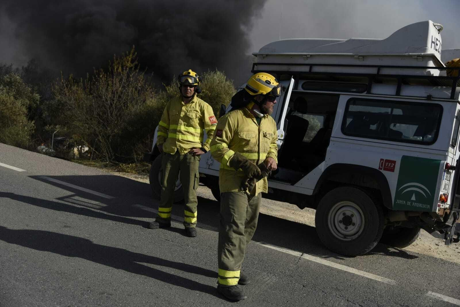 Imágenes del incendio forestal de Bonares