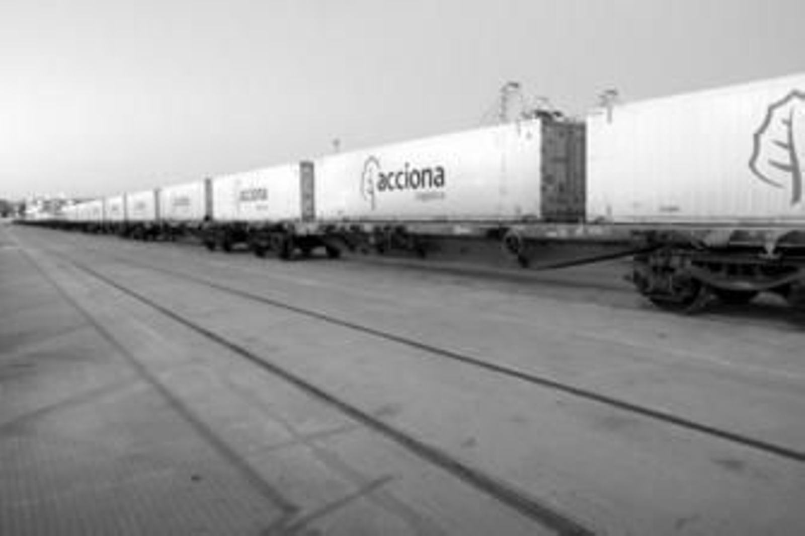 Imagen del tren de Acciona antes de su salida desde el puerto de Algeciras, el pasado diciembre.