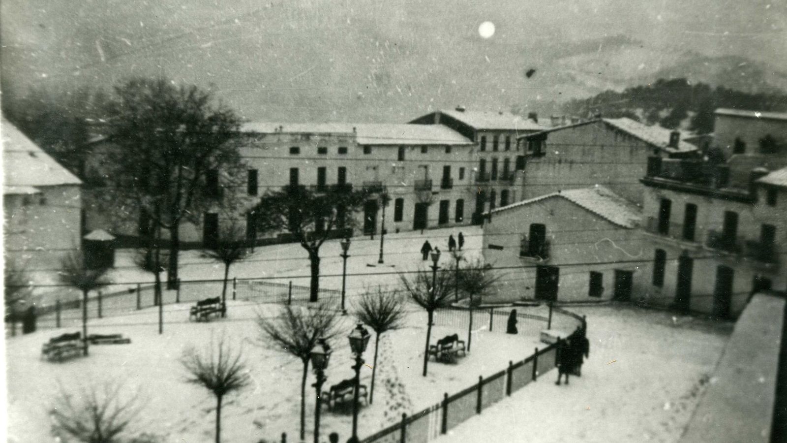 Galaroza durante la nevada de 1954.