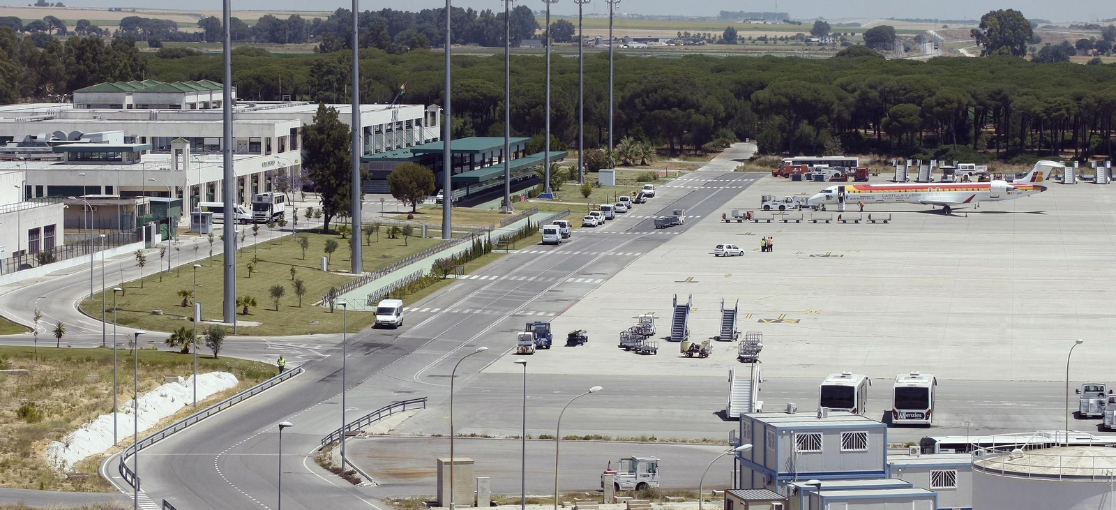 Imagen del aeropuerto de Jerez, desde la torre de control.