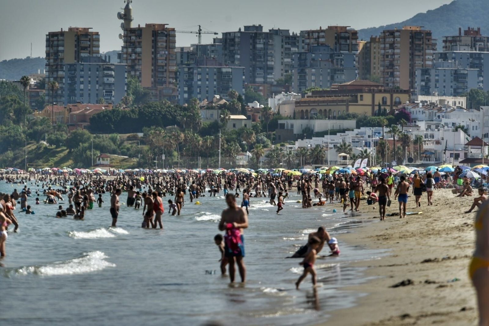 El Rinconcillo, la pasada semana en una tarde de playa.