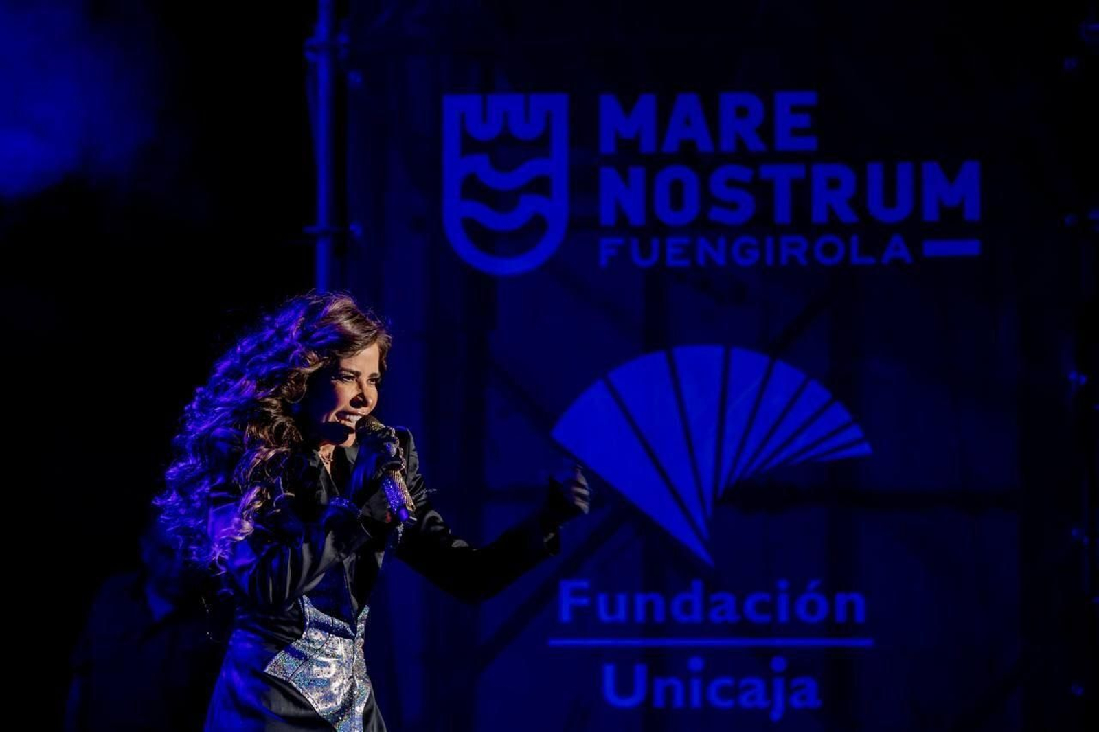Gloria Trevi, durante su actuación en el Mare Nostrum de Fuengirola