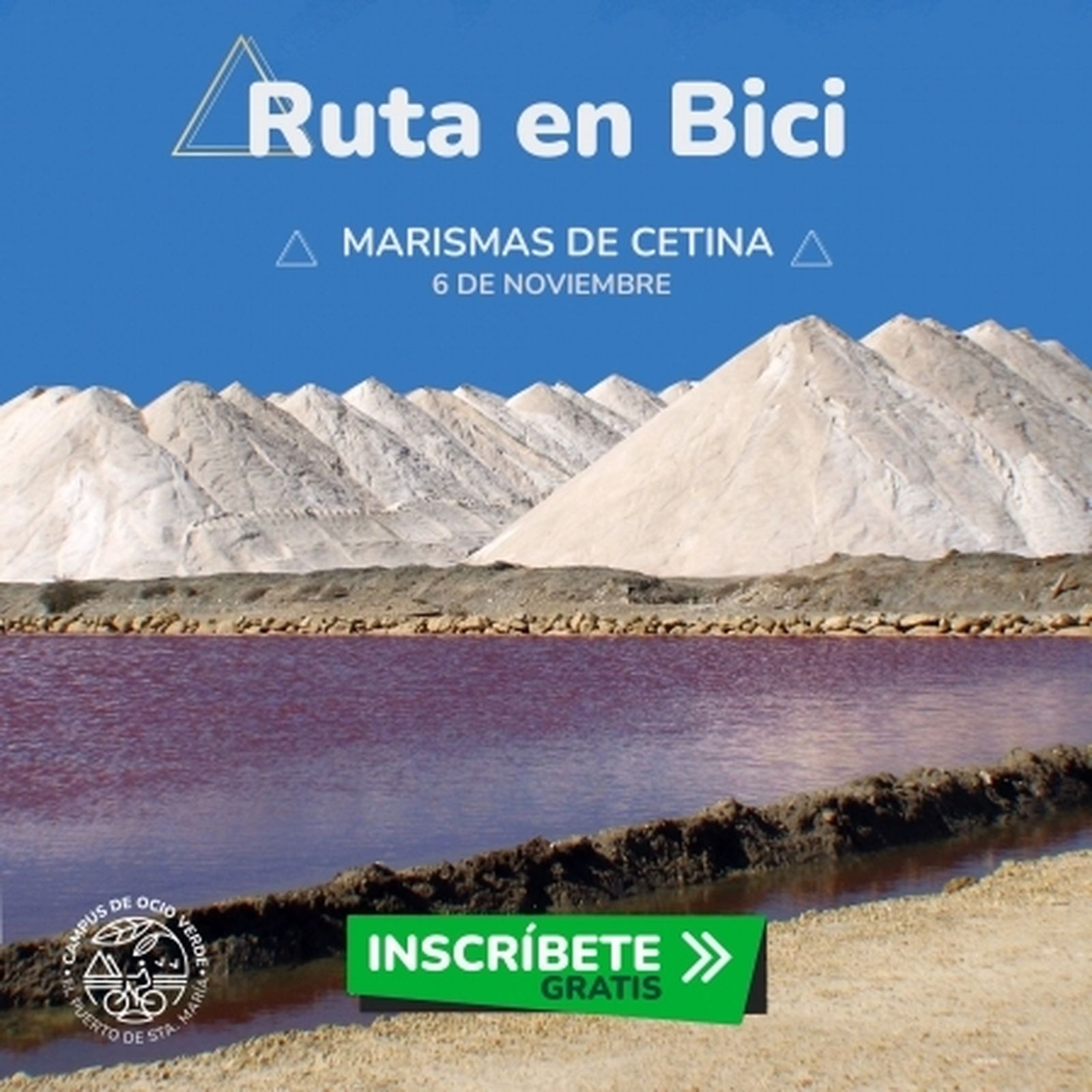 Una imagen del cartel de la ruta en bicicleta por las Marismas de Cetina y Pinares.