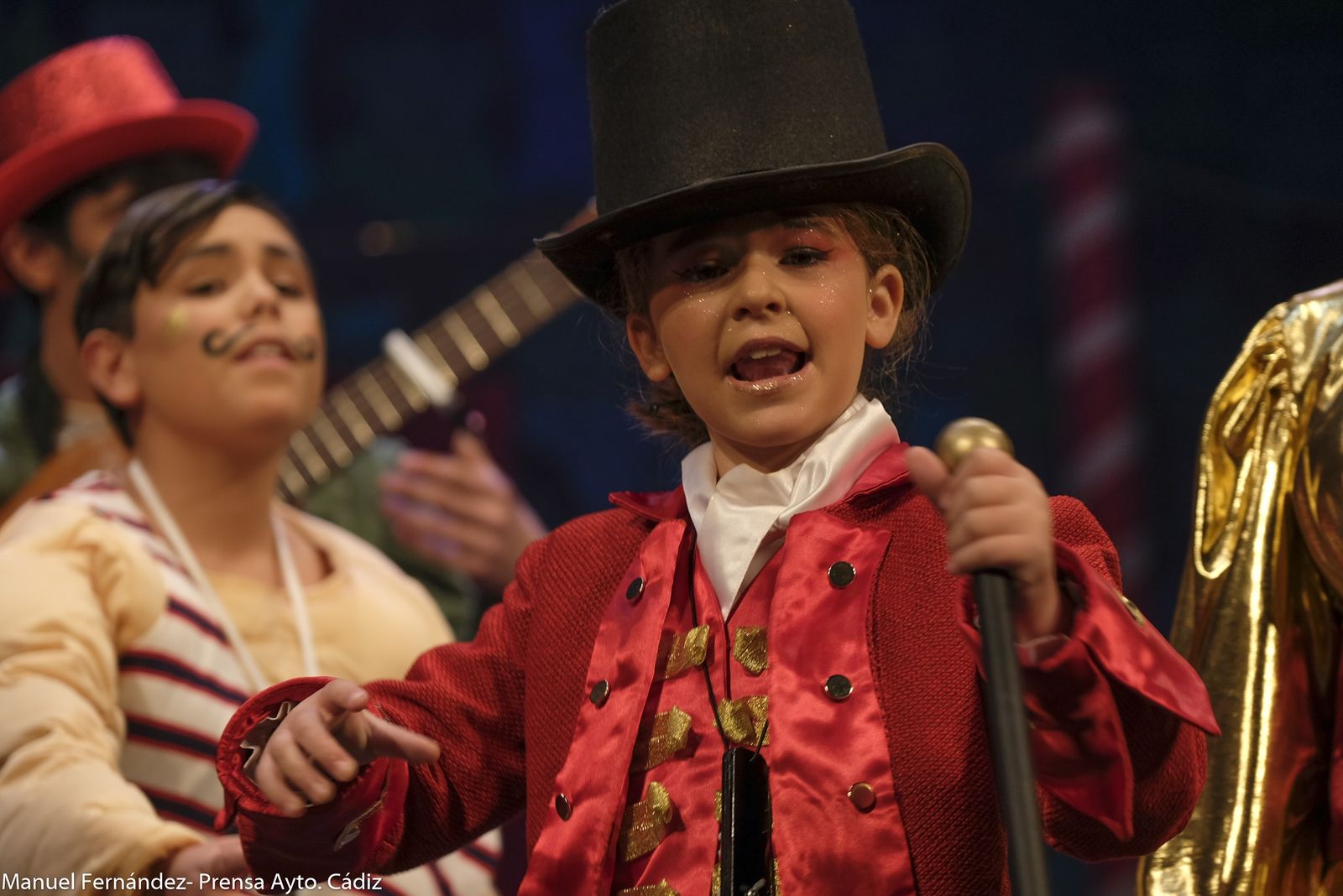 La comparsa infantil 'El gran show', una de las premiadas en 'Lo mejó de lo mejón'