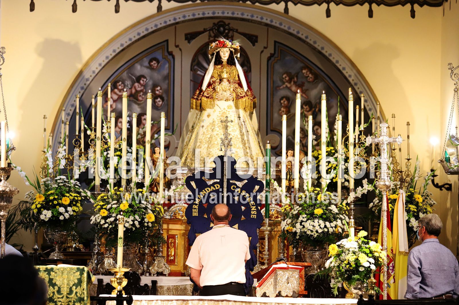 Imágenes de la misa de la Hermandad Castrense ante la Virgen del Rocío