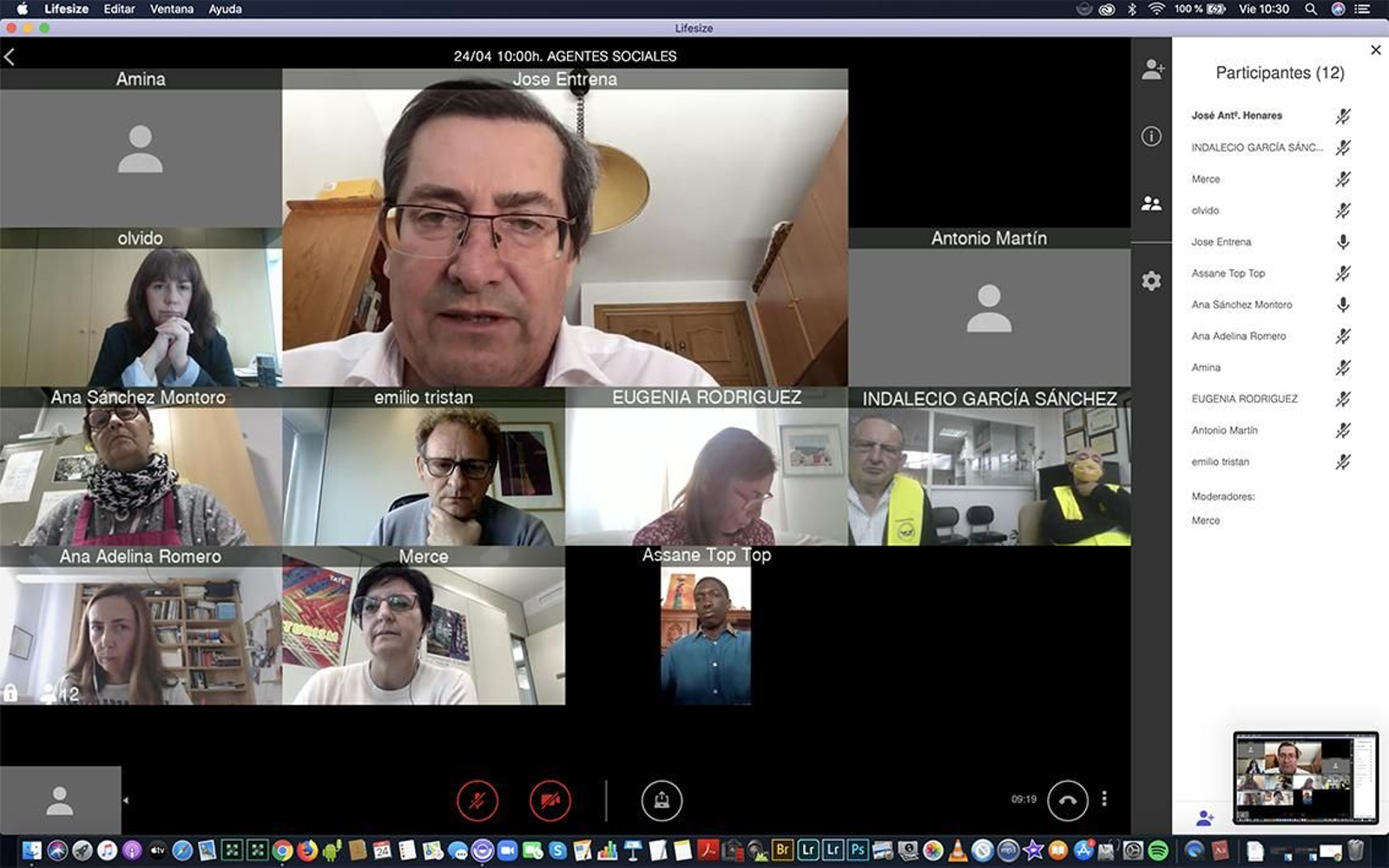 Encuentro telemático entre Diputación y agentes sociales