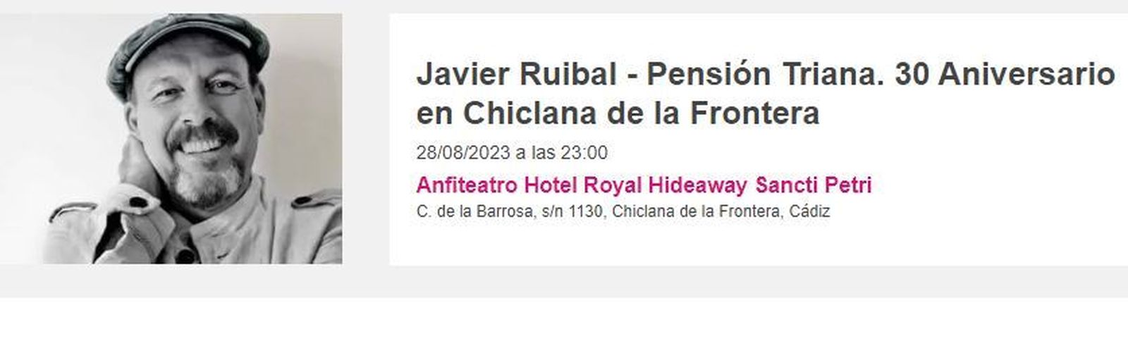 Javier Ruibal, en Chiclana
