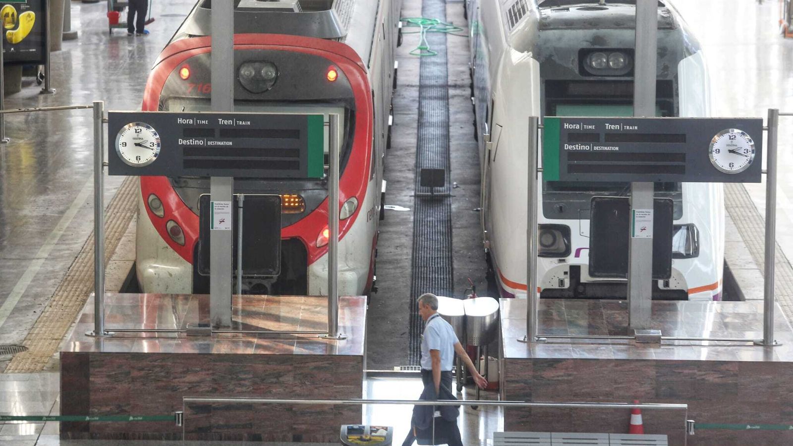 Trenes en la estación de trenes María Zambrano de Málaga.