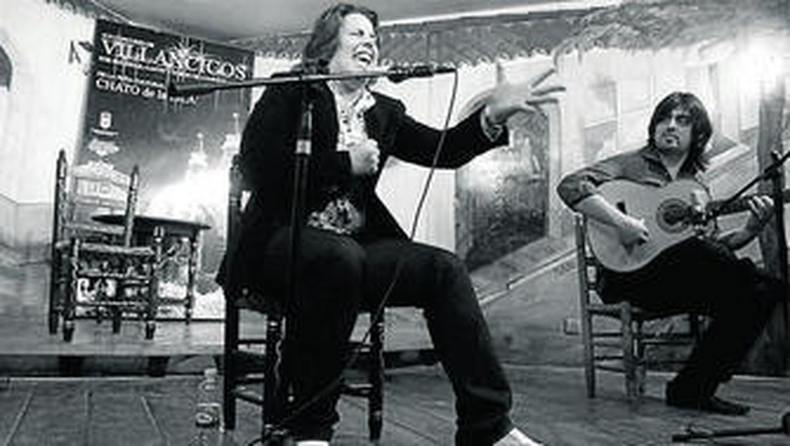 Fotografía de una actuación en el concurso de villancicos de la peña Chato, de la edición de 2008.