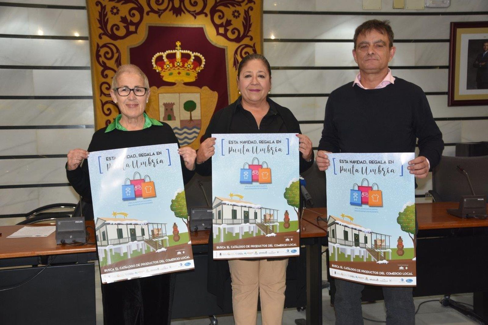 Un momento de la presentación de esta campaña navideña en Punta Umbría.