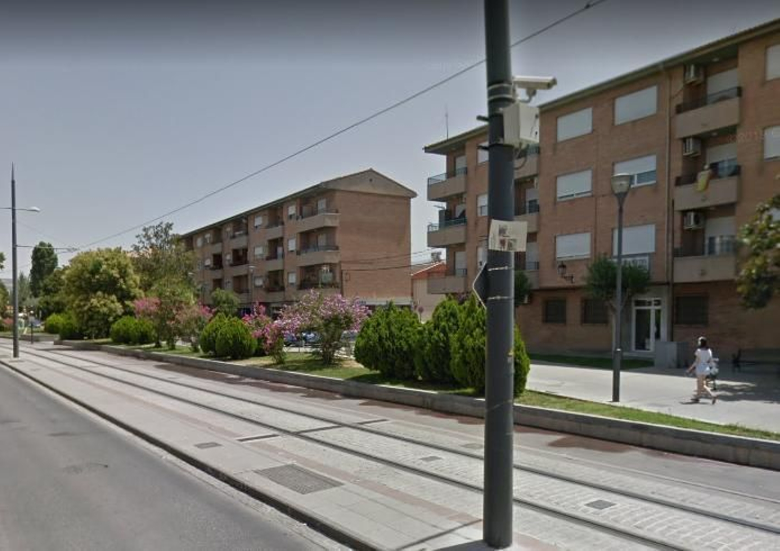 Lugar de la incidencia del Metro en Armilla, donde se acaba la catenaria