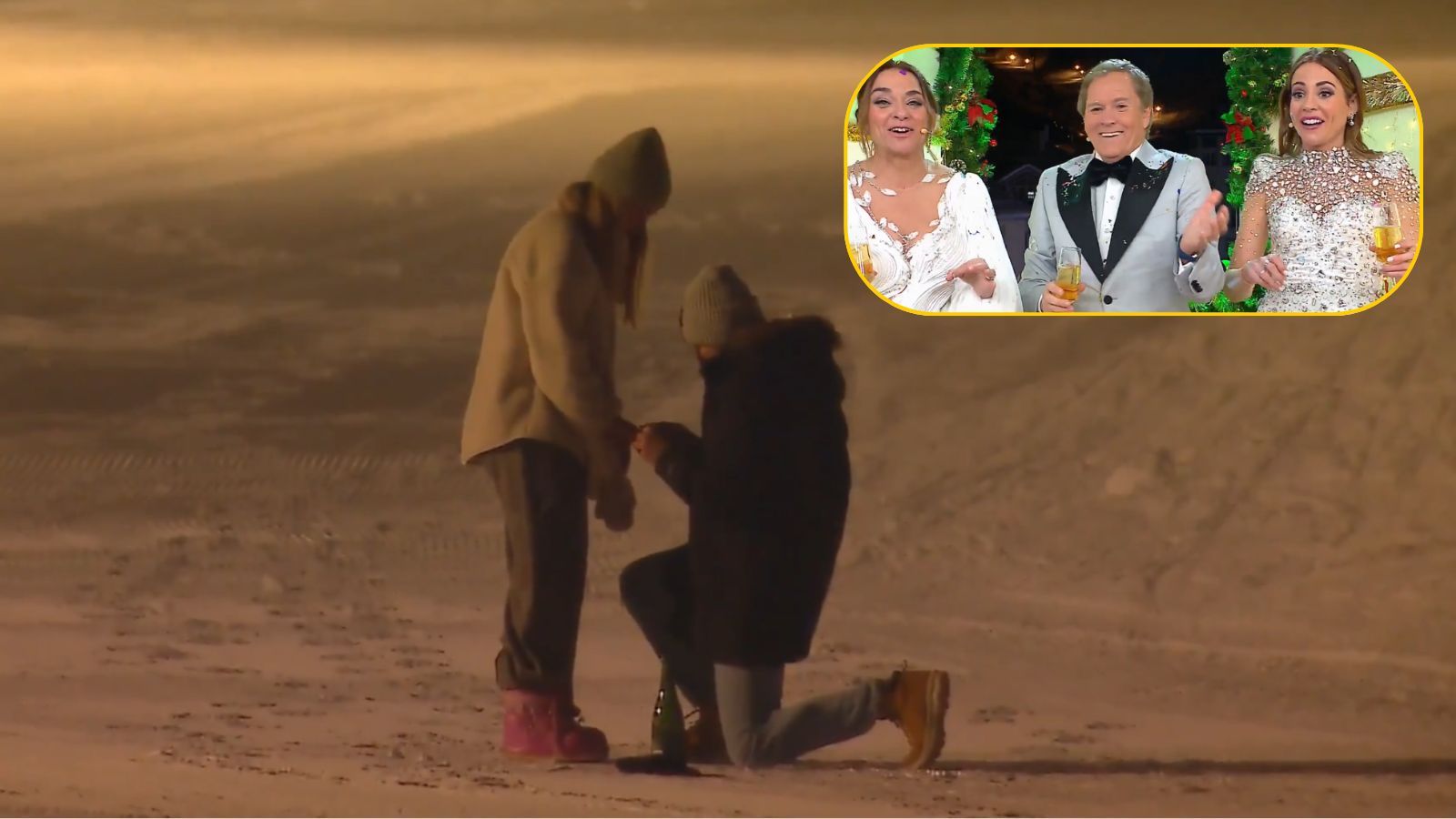 Andalucía arranca 2026 con una pedida de mano en plena retransmisión de las Campanadas