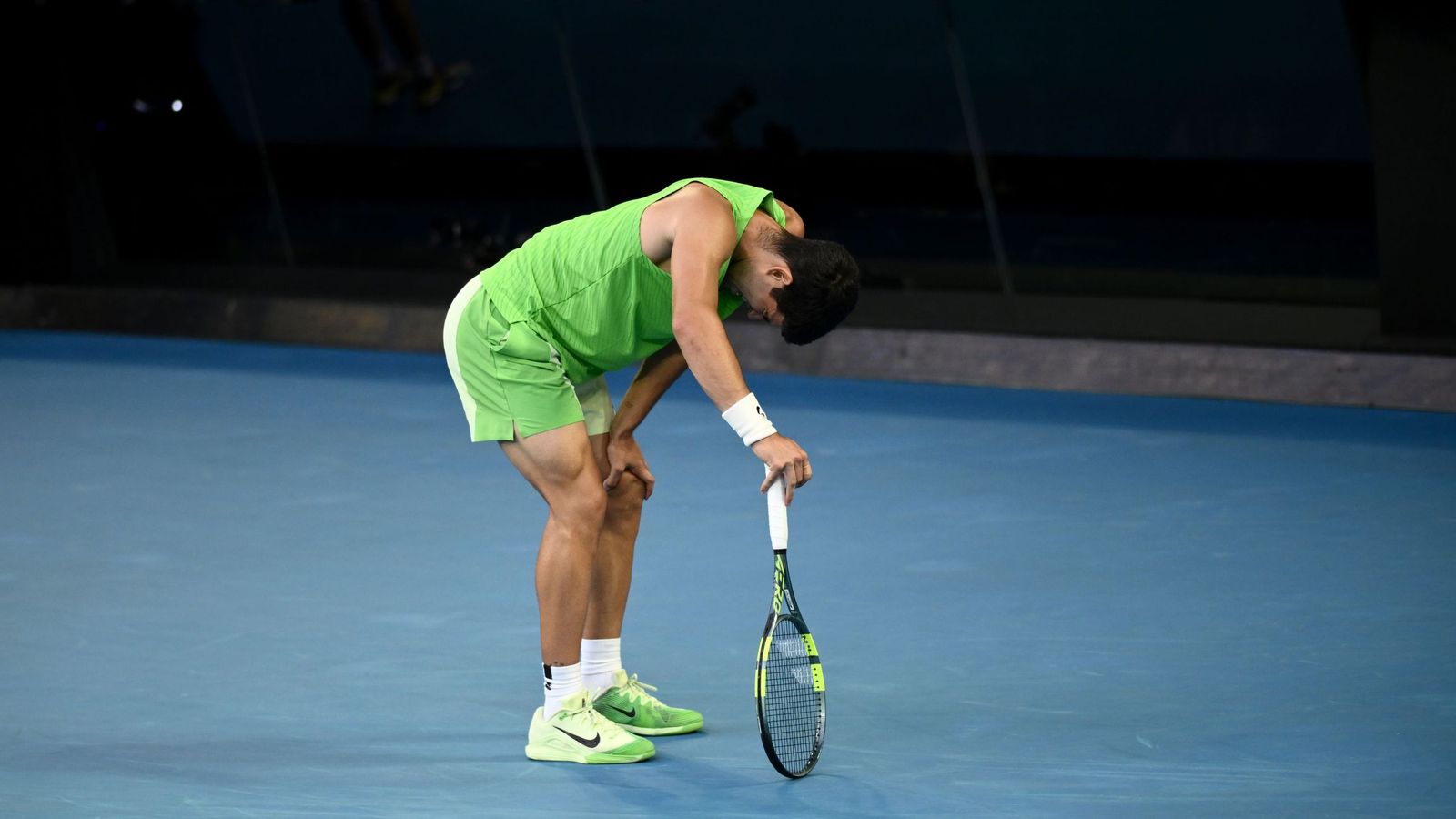 Alcaraz sufrió calambres en el tercer set