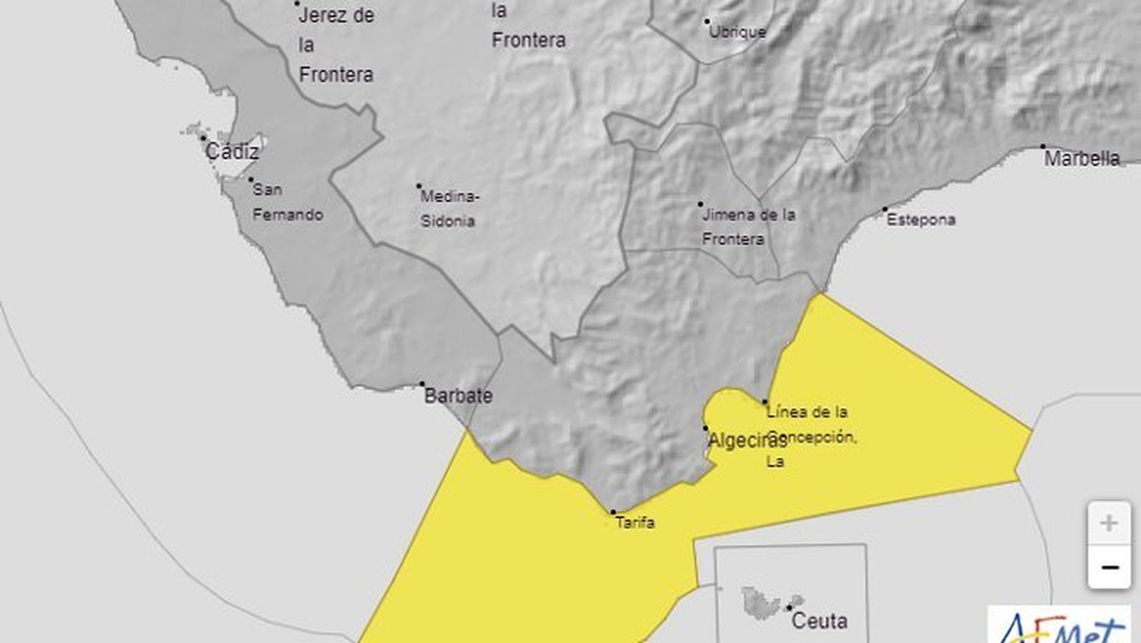 Aviso amarillo en el Estrecho.