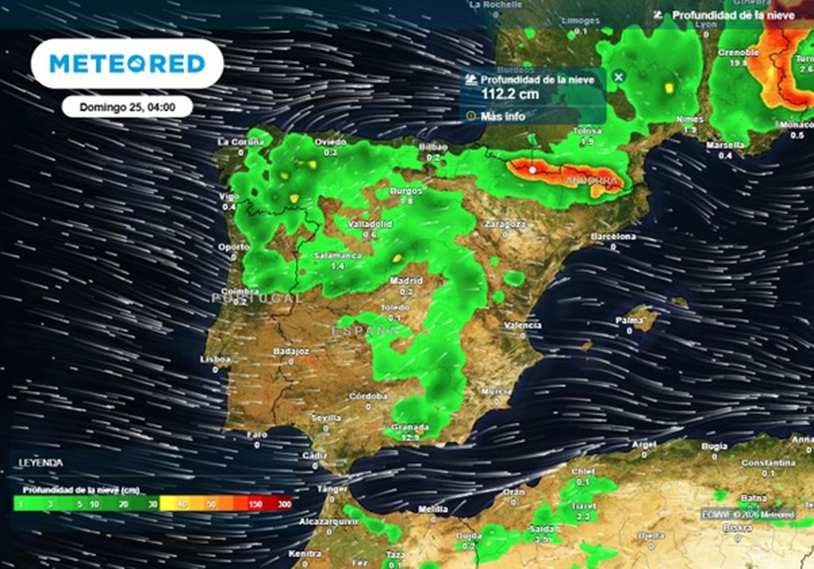 El mapa nacional espera tormentas y cotas de nieve bajas durant todo el fin de semana.