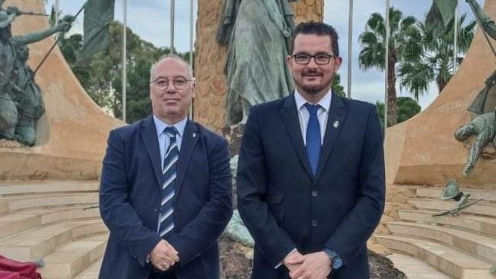 Jesús Alcaraz y Luis Cara, presidente y vicepresidente de la Hermandad Humanitaria por la Defensa y la Seguridad de El Ejido.