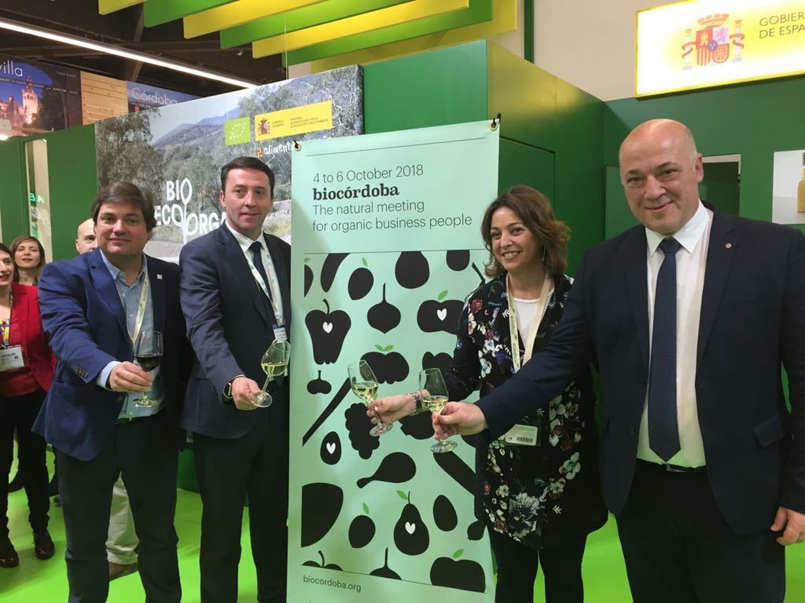 Álvaro Barrera, Ricardo Domínguez, Isabel Ambrosio y Antonio Ruiz, ayer en Nuremberg.