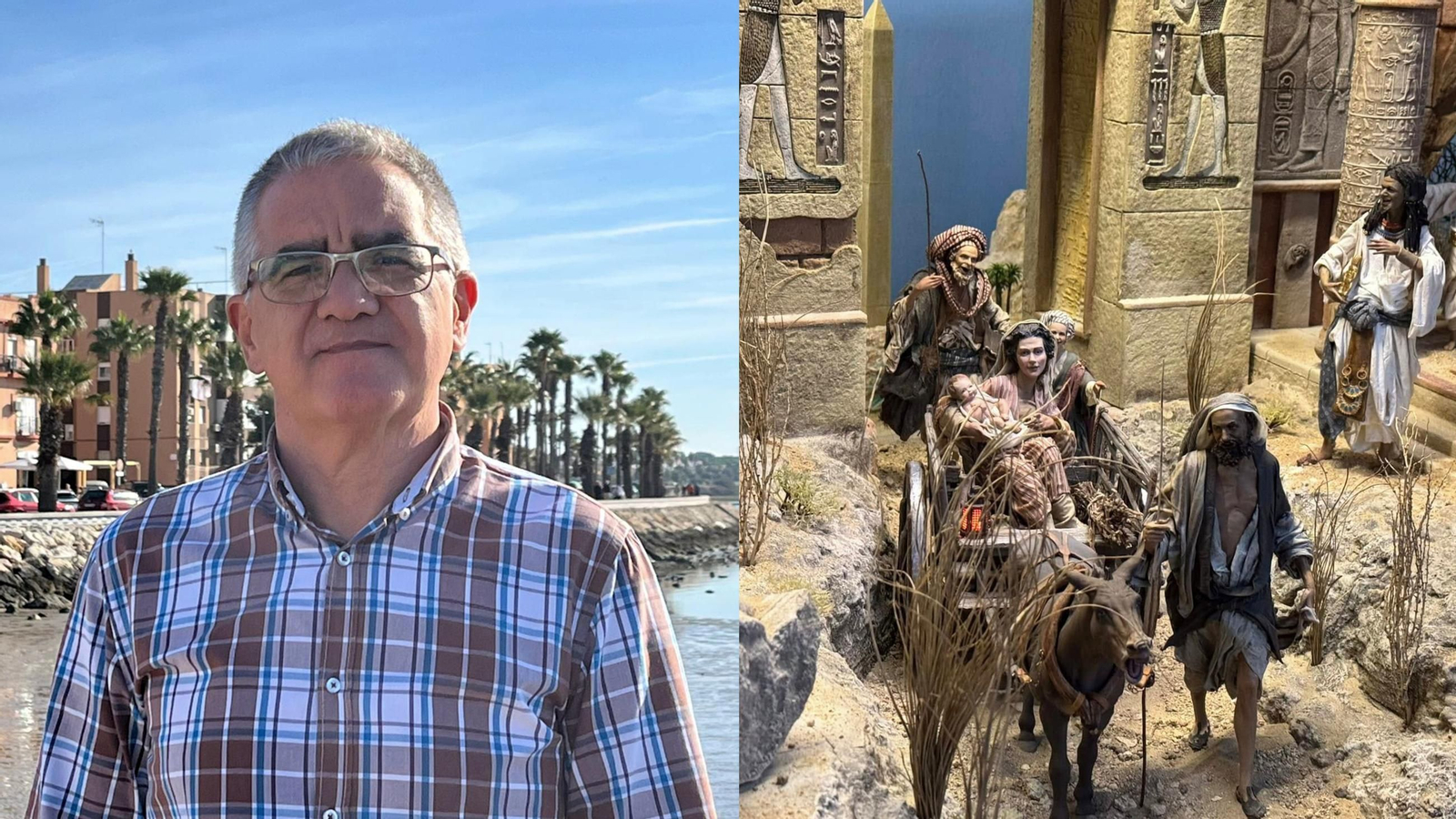 Antonio Fernández Velasco y el Belén que hizo para la Hermandad de la Soledad la pasada Navidad