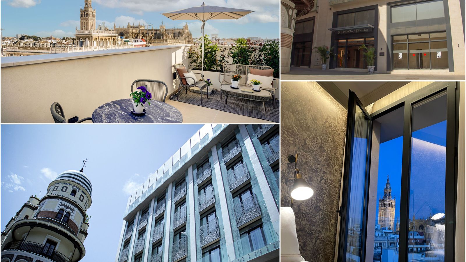 Diferentes lugares del hotel Querencia de Sevilla.