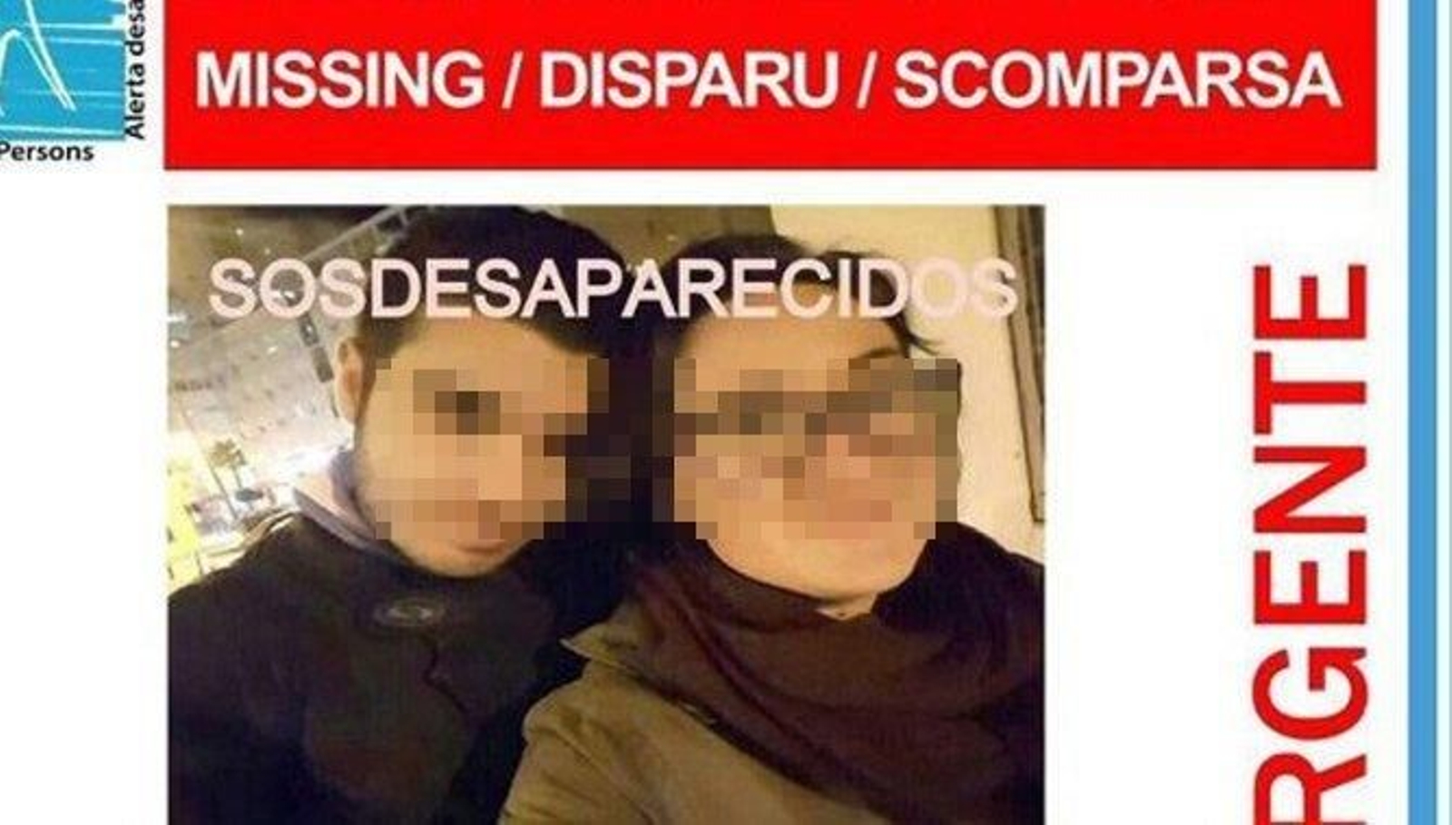 El cartel que difundieron los padres de Yasmina y de Ignacio por las redes sociales.