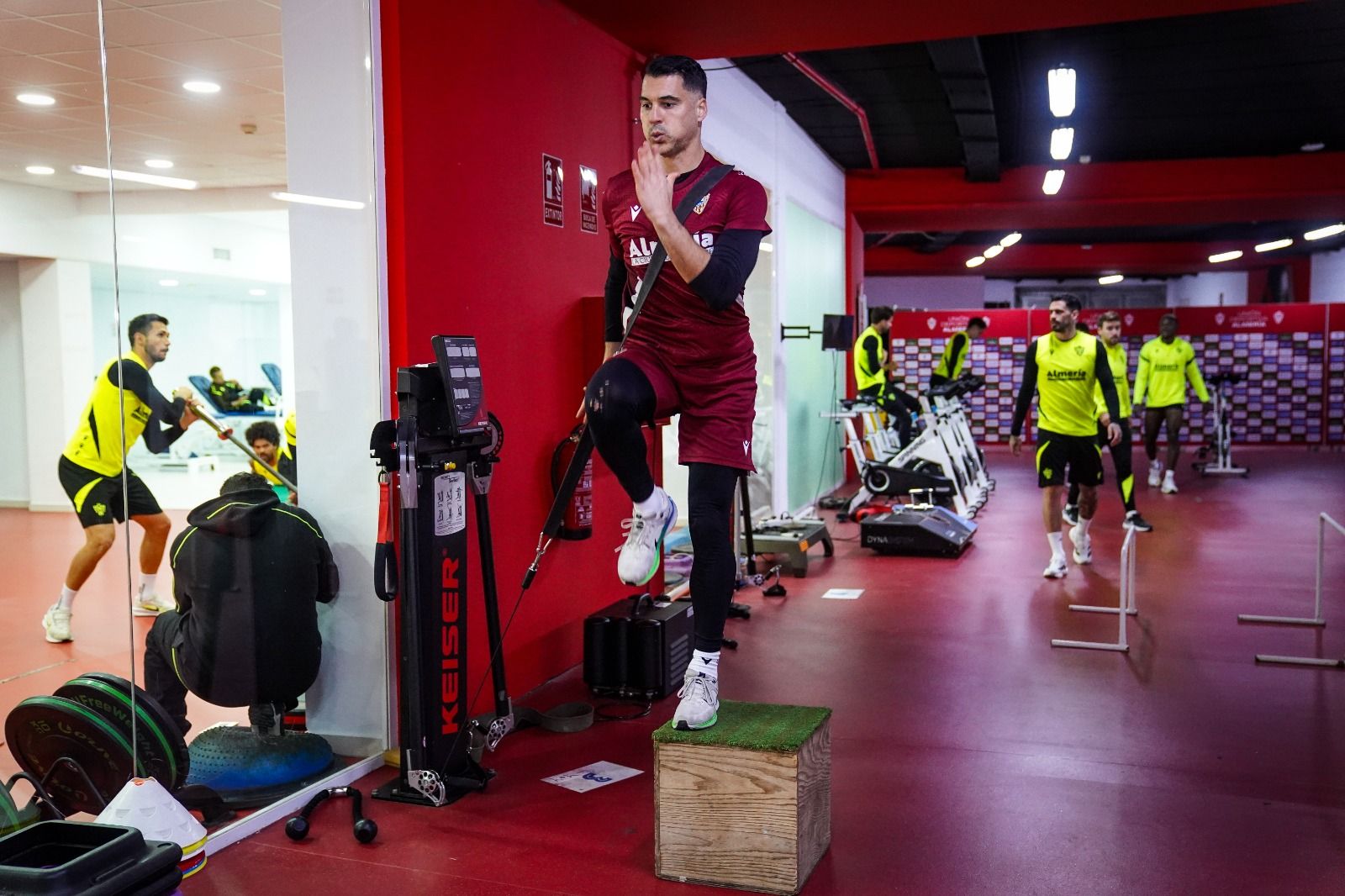 Andrés Fernández en un entrenamiento en el gimnasio