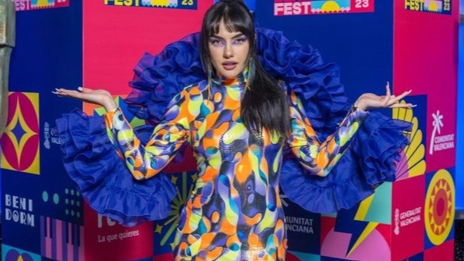 Marta Sango vestida por David Rodríguez