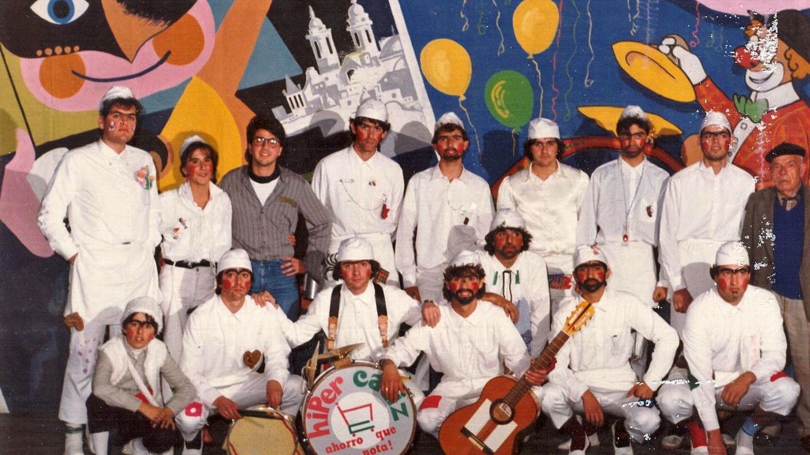 La chirigota 'Los ordeñadores personales', de 1986.