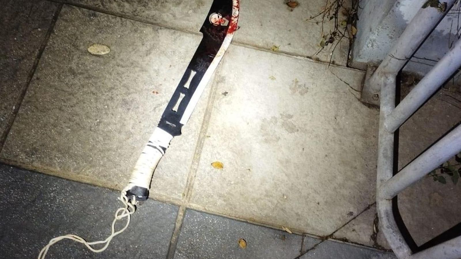 El machete utilizado por Kanjaa durante el ataque. El machete utilizado por Kanjaa durante el ataque.