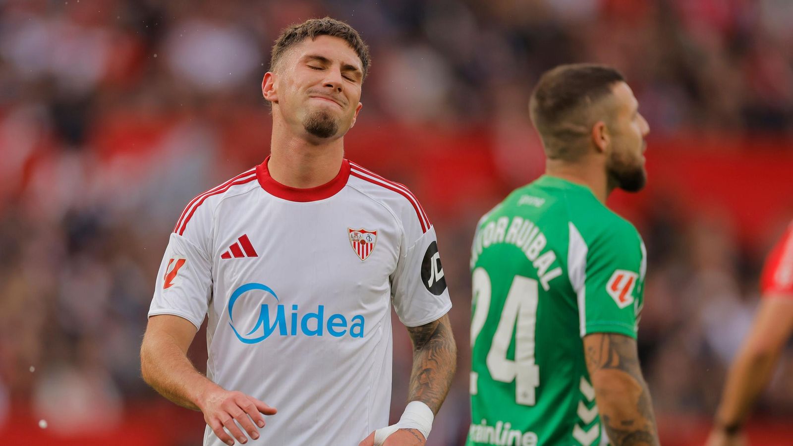 Carmona se lamenta en un lance del partido.