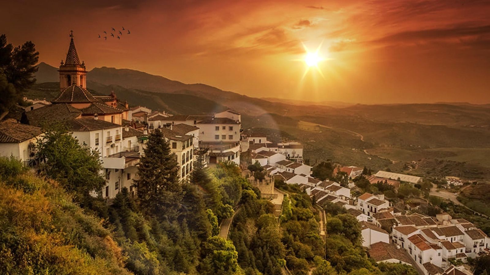 Puesta de sol en Zahara de la Sierra