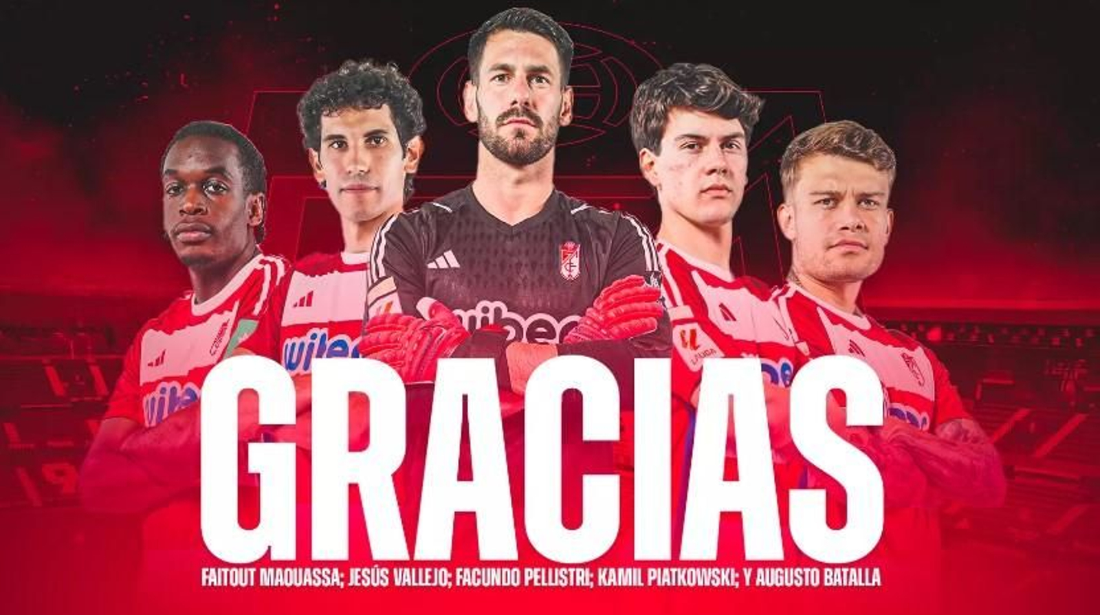 El club agradeció y deseó suerte a los cinco jugadores