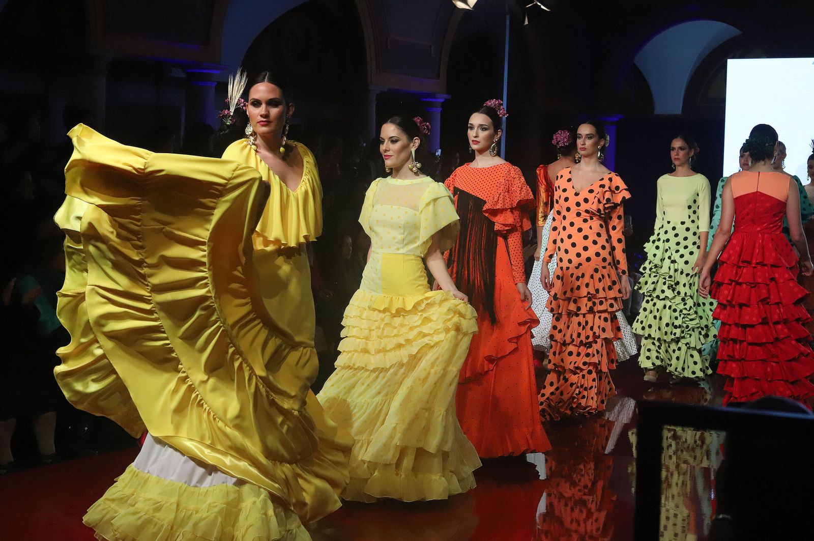 Huelva Flamenca 2023. Imágenes de la pasarela de moda flamenca de la modista Adelina Infante