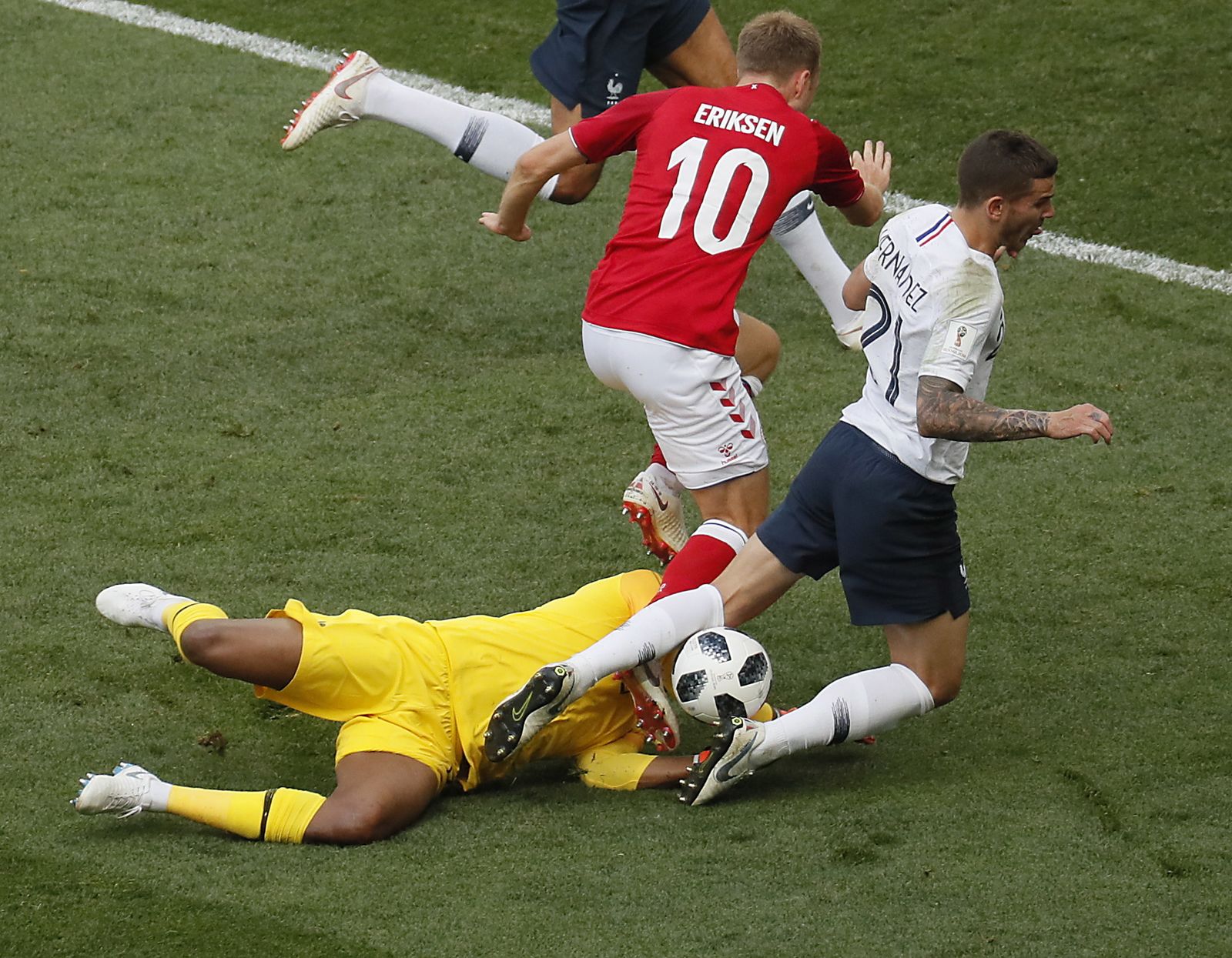 Las imágenes del Dinamarca-Francia