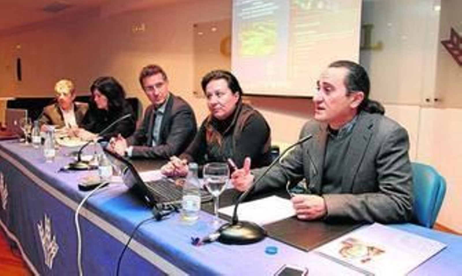 Enrique Anarte, Carmen Solana, Esther Cumbreras y Juan Carlos Vera, en la mesa redonda moderada por Javier Chaparro. Enrique Anarte, Carmen Solana, Esther Cumbreras y Juan Carlos Vera, en la mesa redonda moderada por Javier Chaparro.