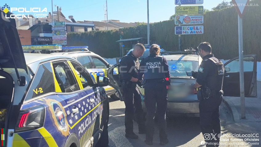 Detenido en Castilleja por una triple infracción de seguridad, orden y patrimonio