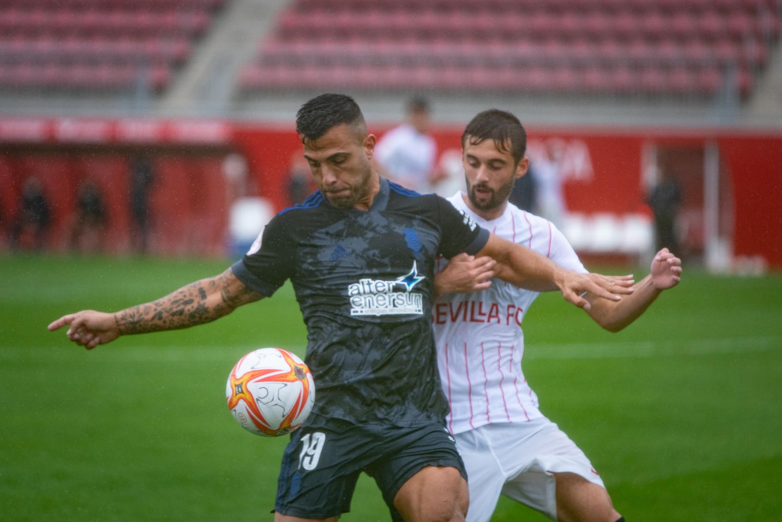 Chendo, durante el encuentro del Recreativo con el Sevilla C.