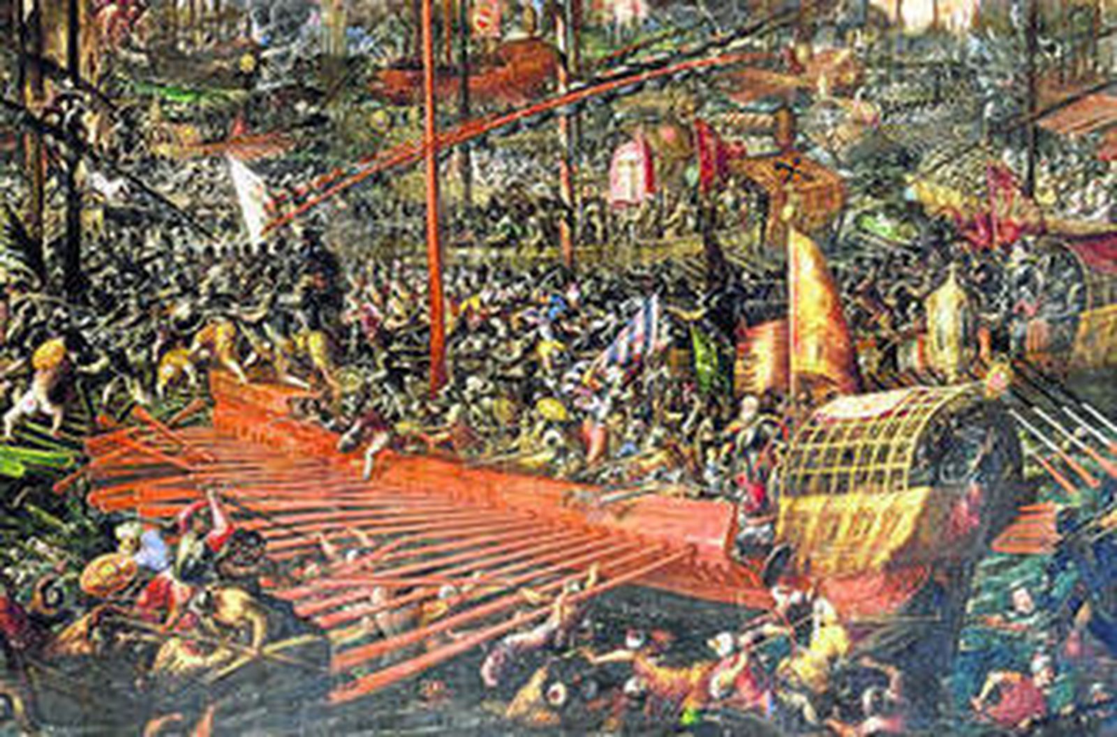 Detalle del cuadro 'La batalla de Lepanto', de Andrea Vicentino.