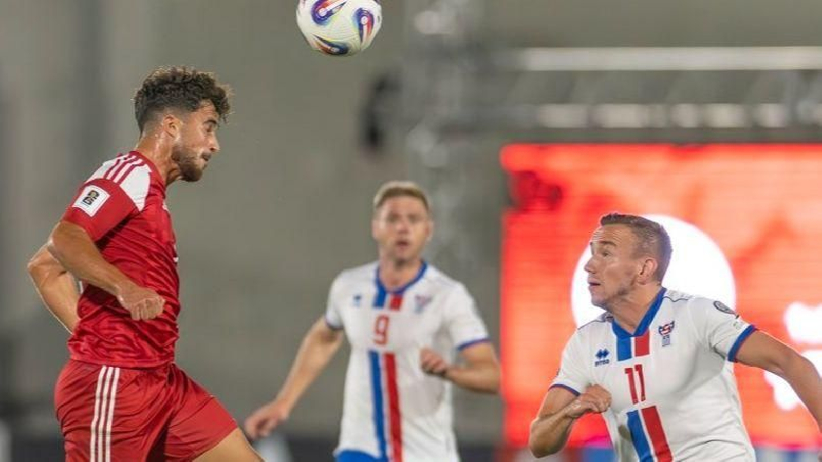 Una disputa del Gibraltar-Islas Feroe jugado en el Peñón.