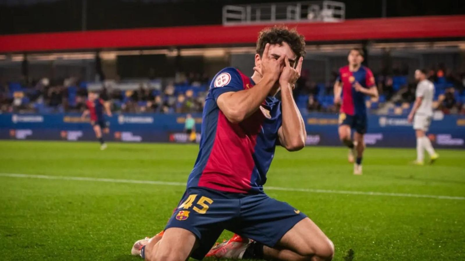 El extremo del Barça celebra uno de sus tantos de la pasada temporada.