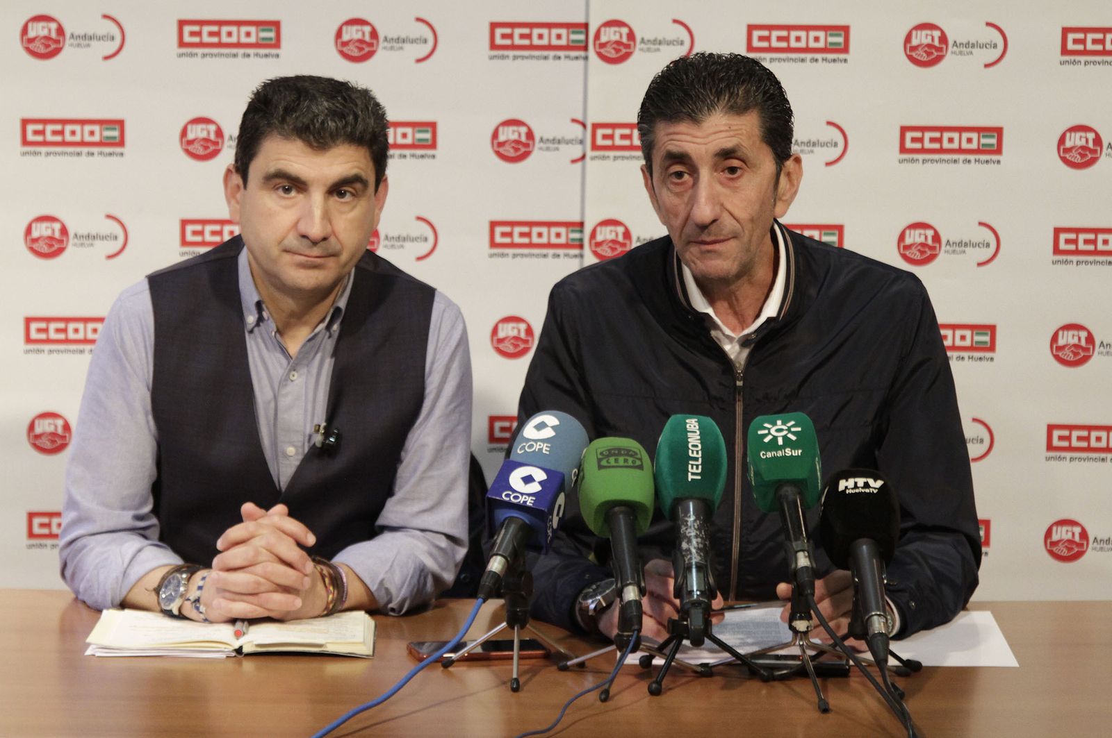 Emilio Fernández y Sebastián Donaire, esta mañana.