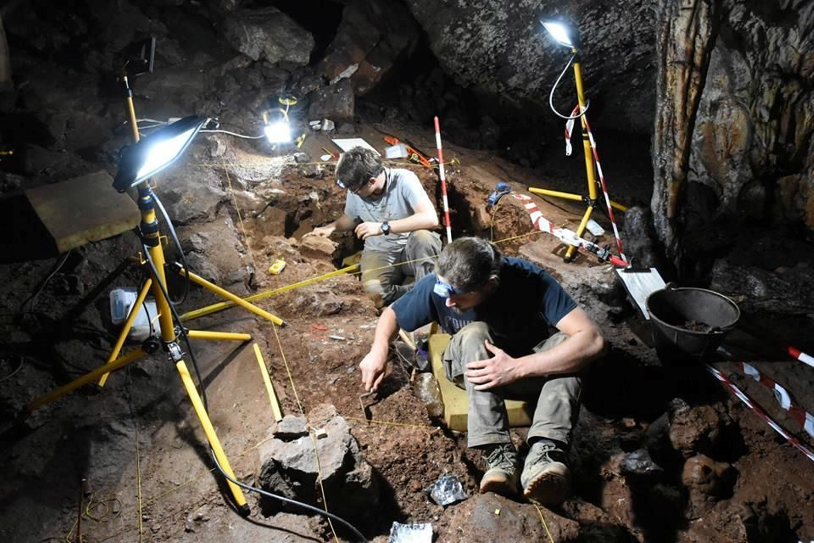Trabajos realizados en las cuevas de Ardales, en Málaga