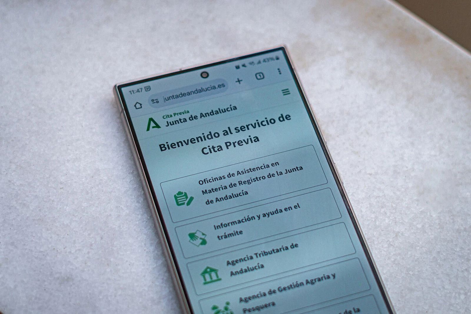 Página web para pedir cita en el SAS