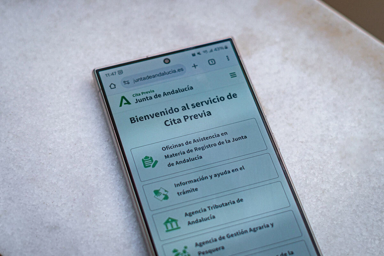 Página web para pedir cita en el SAS
