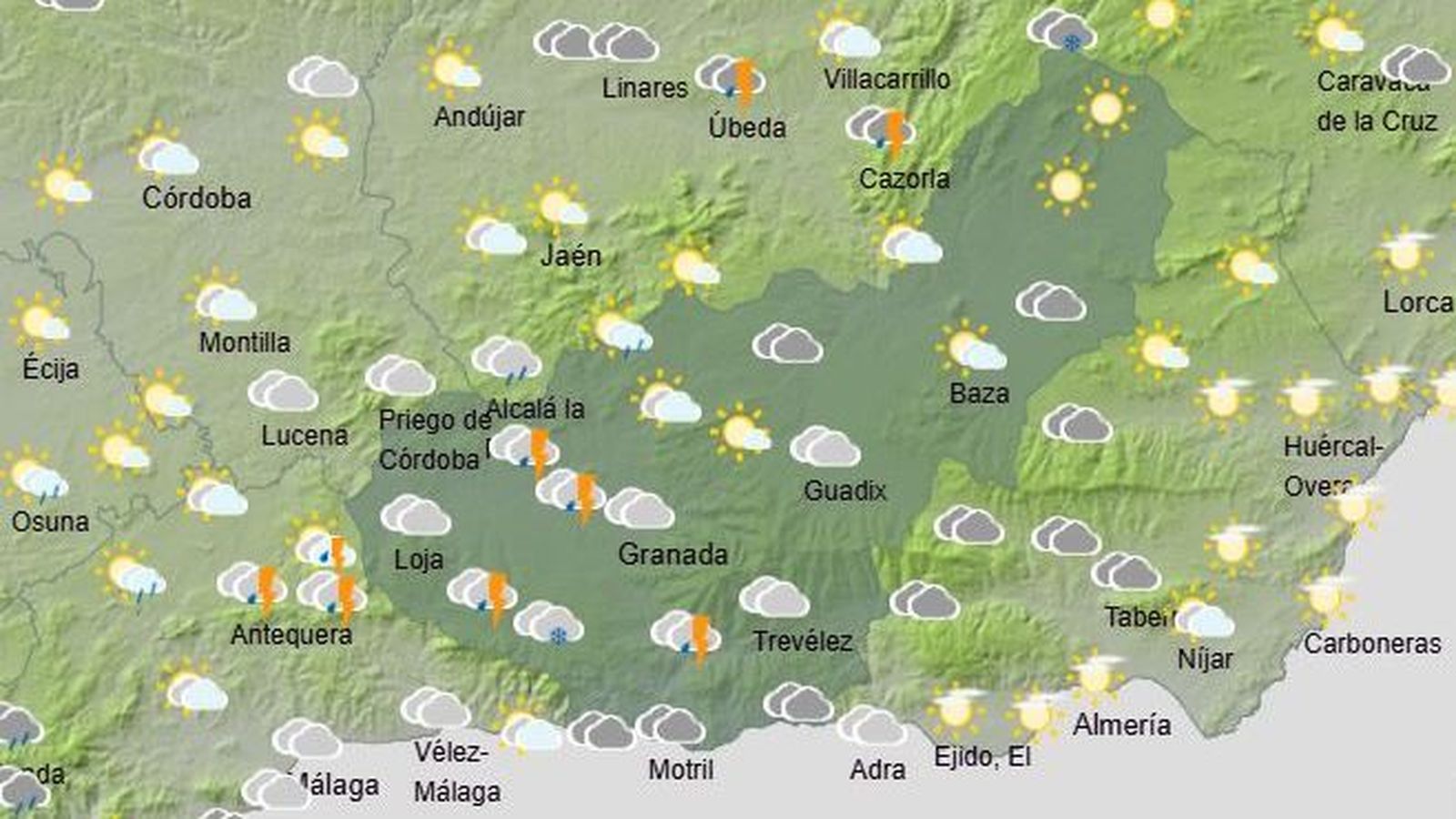 El Tiempo en Granada el penúltimo fin de semana de enero de 2026