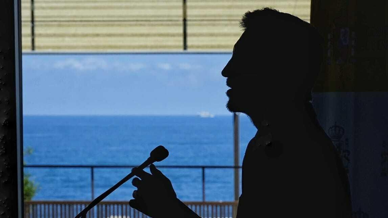 Grande-Marlaska, durante la rueda de prensa en el Parador Atlántico.