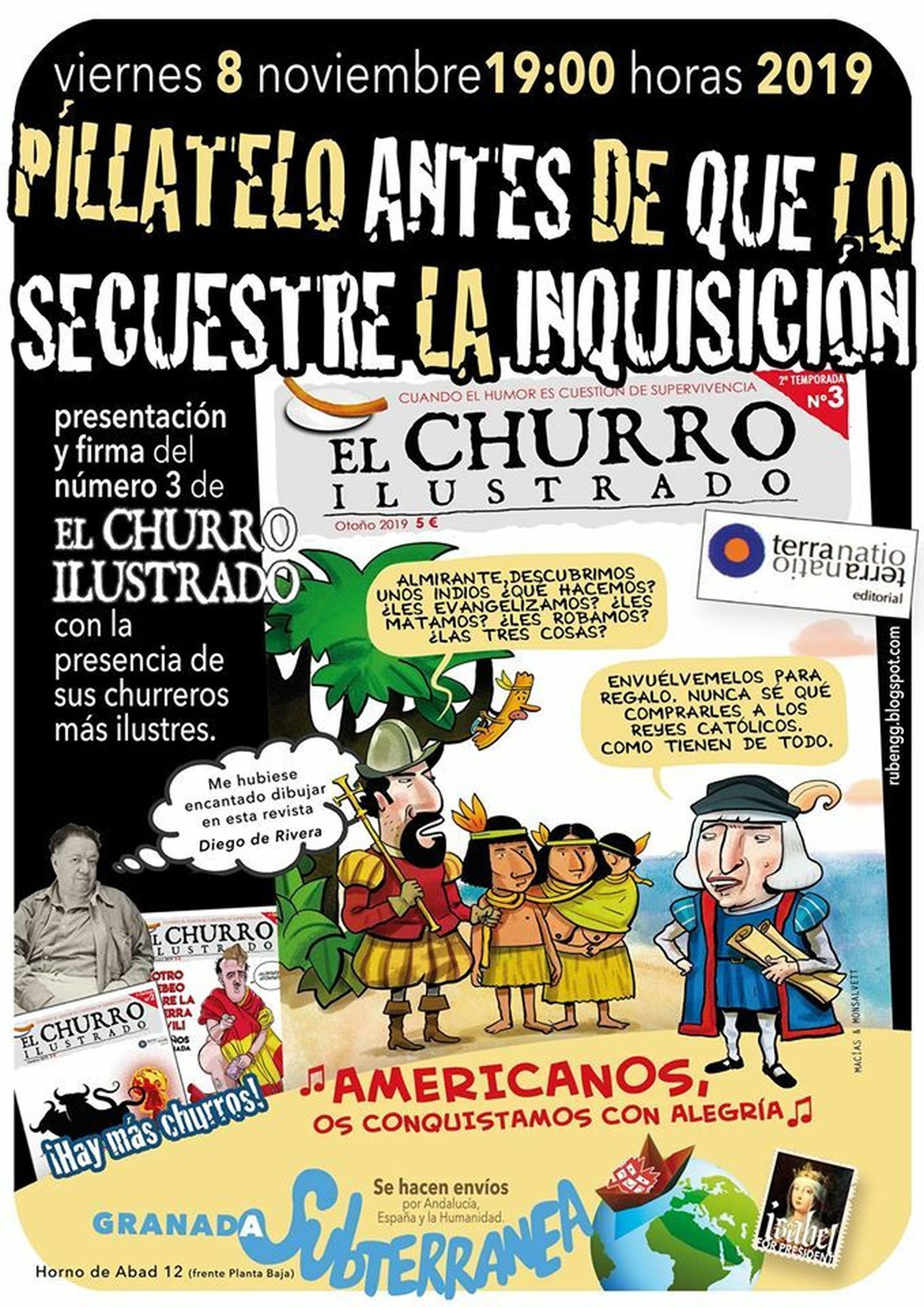 El cartel de la presentación del 'Churro Ilustrado'