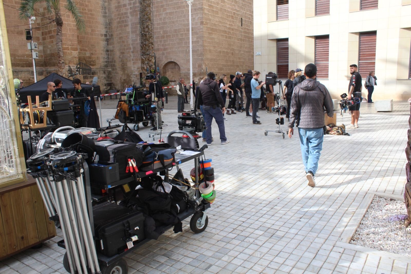 Rodaje en la plaza de la Catedral de Almería