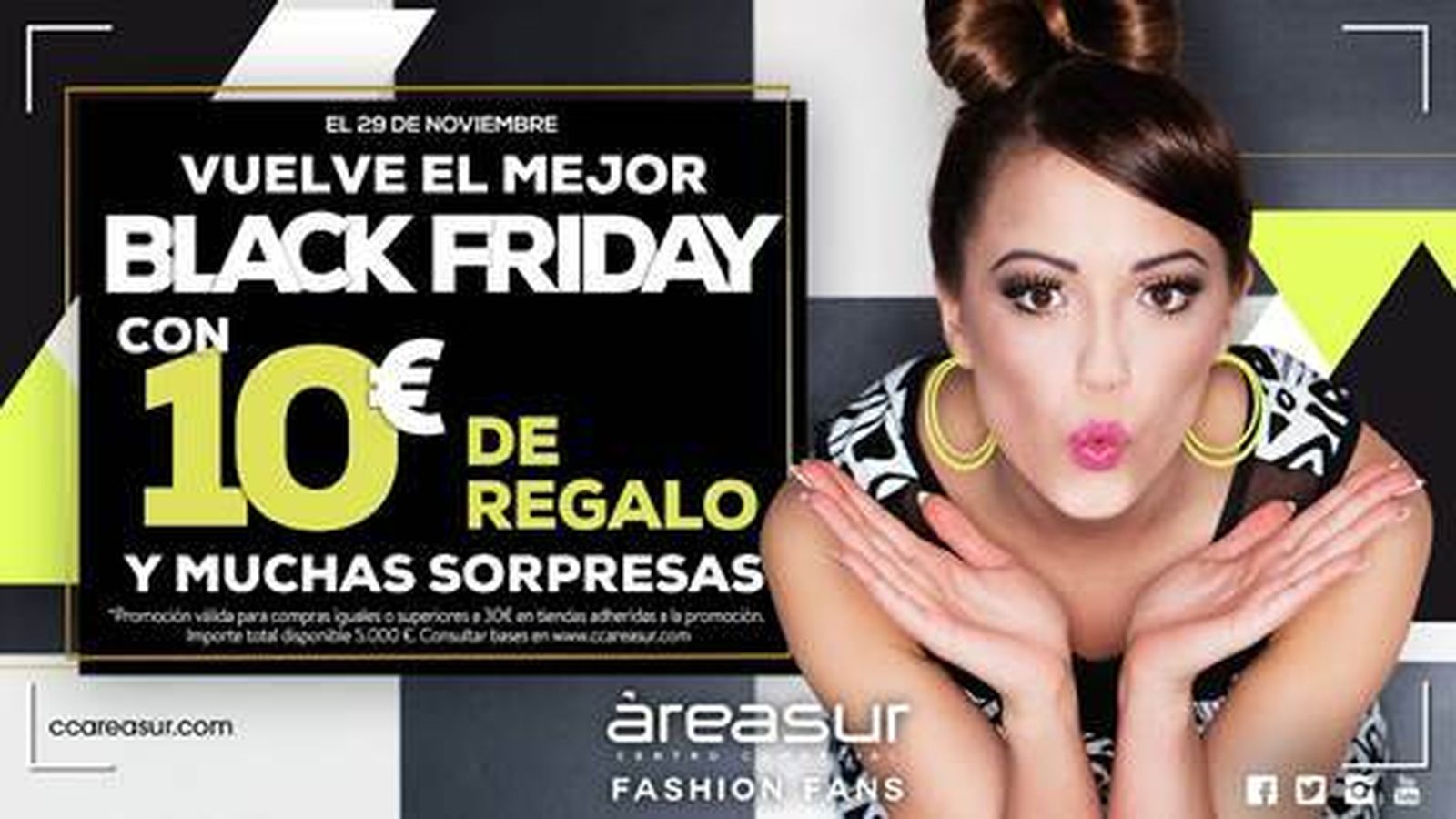 Un cartel que anuncia el Black Friday en Área Sur.